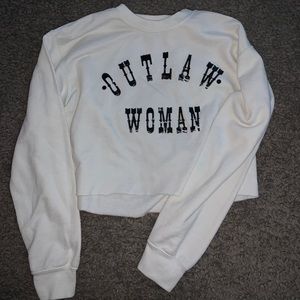 Outlaw woman cropped crewneck